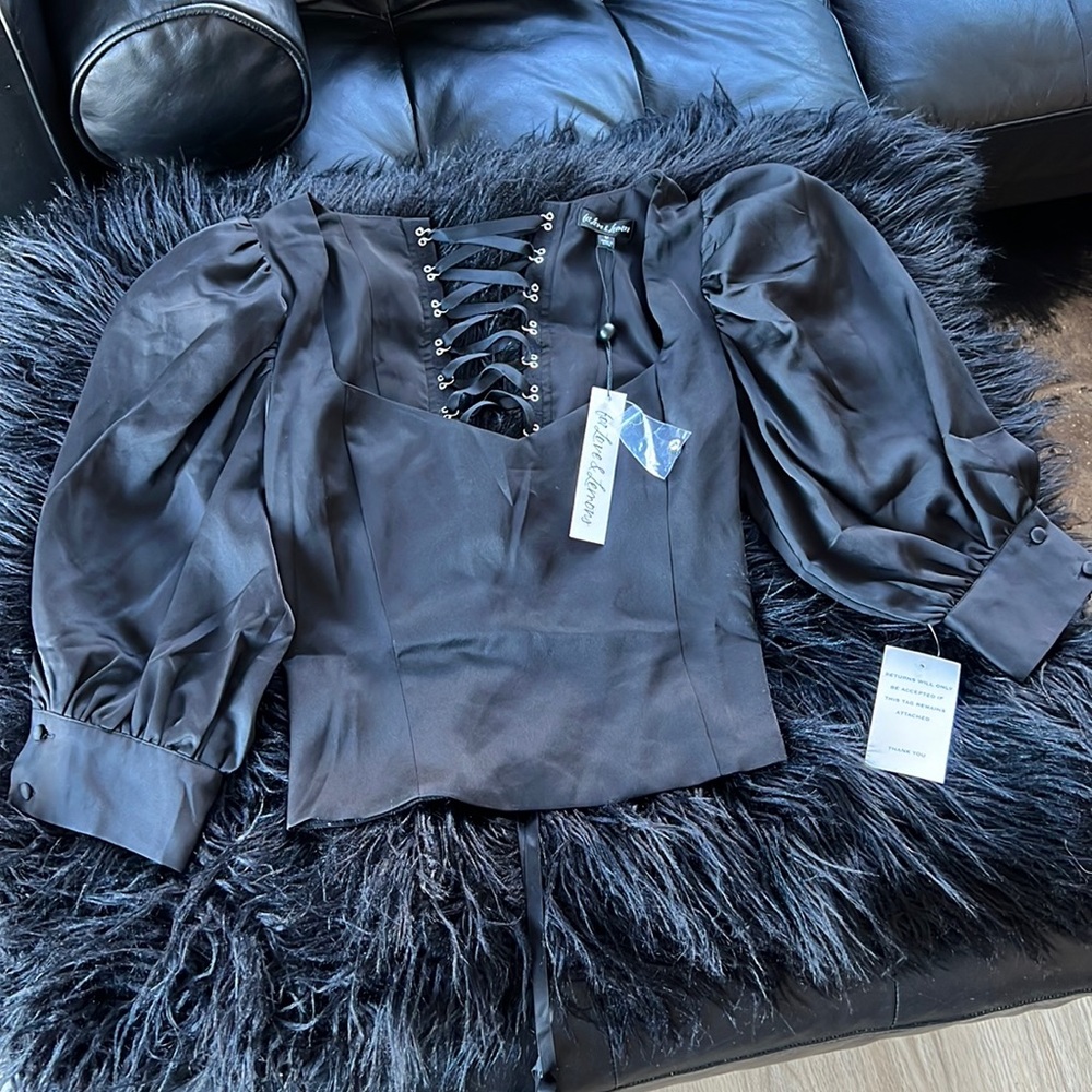 For Love & Lemons Medium Black Top NWT